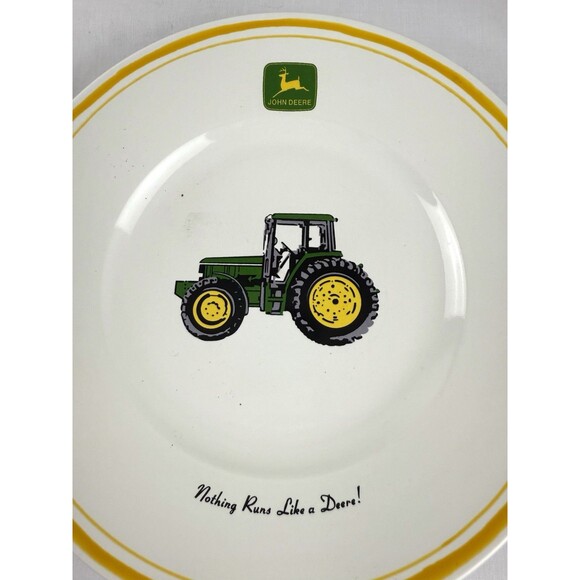 John Deere Tractor 9" Salad Plates “Nothing Runs Like a Deere!" Gibson SET OF 2 - Picture 7 of 12